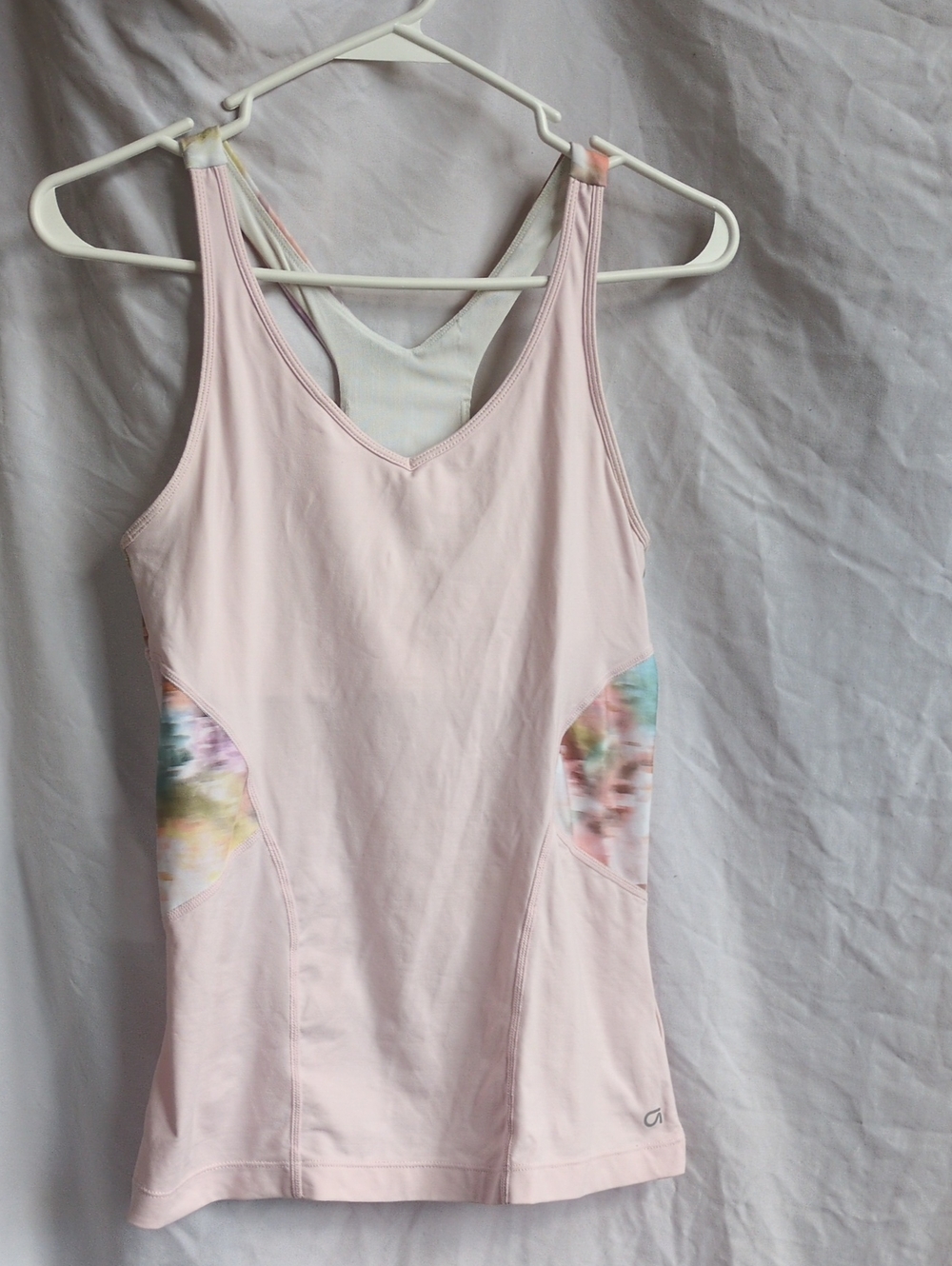 GAP Light Pink Tank with Pastel Tie-Dye Panels